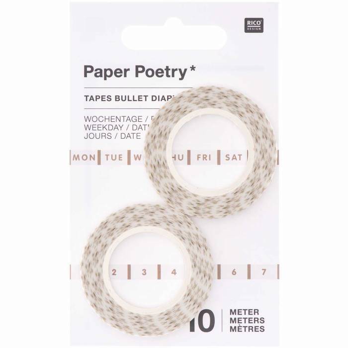 PAPER POETRY Weekday Planner Tape Set - Gold