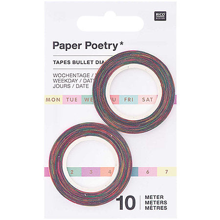 PAPER POETRY Weekday Planner Tape Set - Pastel Colours