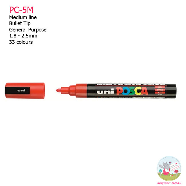 POSCA Paint Marker - 2.5mm Bullet Tip (PC-5M) - 33 Colours Available