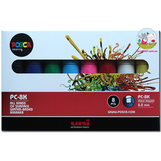 POSCA Paint Marker - 8mm Chisel (PC-8K) - Gift Box of 8