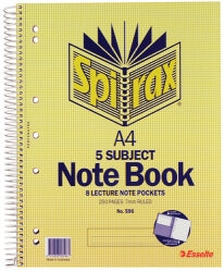 PELIKAN Artline - Spirax 5 Subject Notepad #596 - 250 Pages (Perforated) - A4 - Ruled