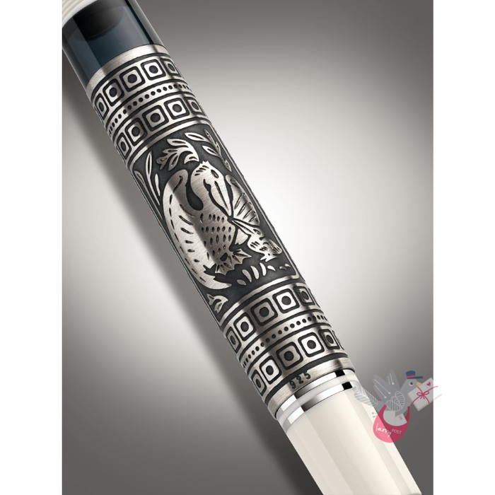PELIKAN Toledo M910 (18K nib, 925 Silver Sleeve) Fountain Pen - White - Fine