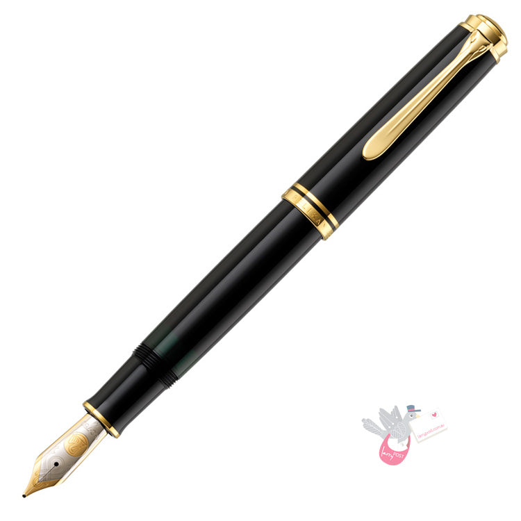 Pelikan 万年筆 M1000 Buy PELIKAN Souveran M1000 Fountain Pen - Black/Gold Trim | LarryPOST