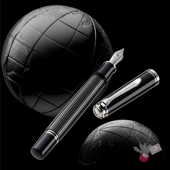 PELIKAN Souveran M605 Stresemann Fountain Pen - Anthracite/Palladium Trim