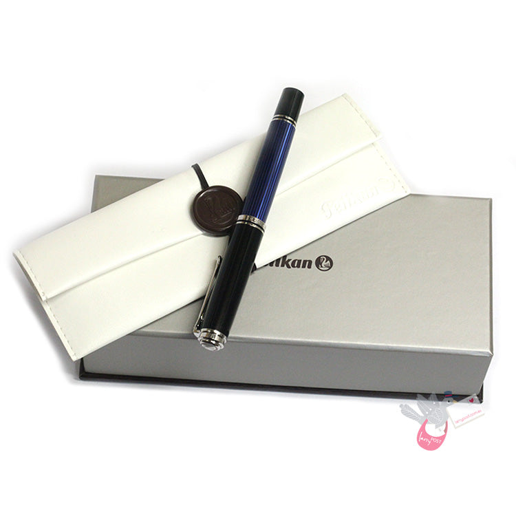 PELIKAN Souveran M805 Fountain Pen - Black/Blue/Palladium Trim