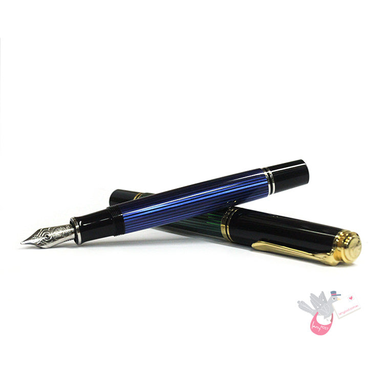 PELIKAN Souveran M805 Fountain Pen - Black/Blue/Palladium Trim