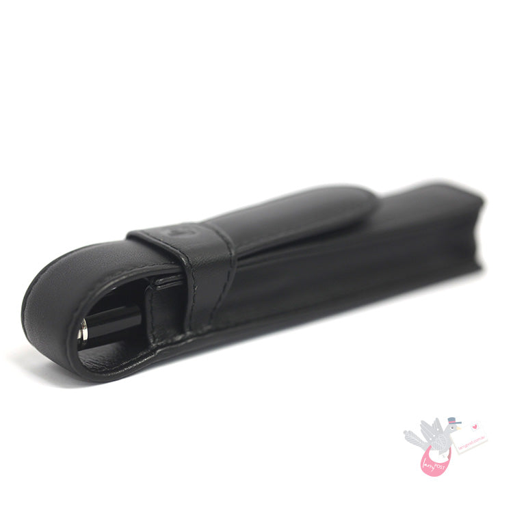 PELIKAN Black Leather Pen Pouch - Single