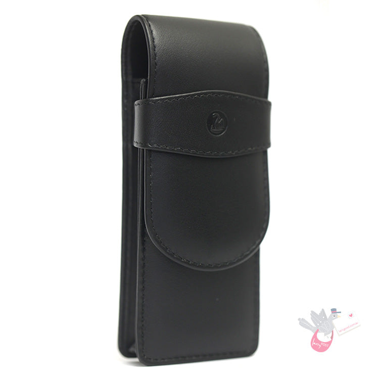 PELIKAN Black Leather Pen Pouch - Triple