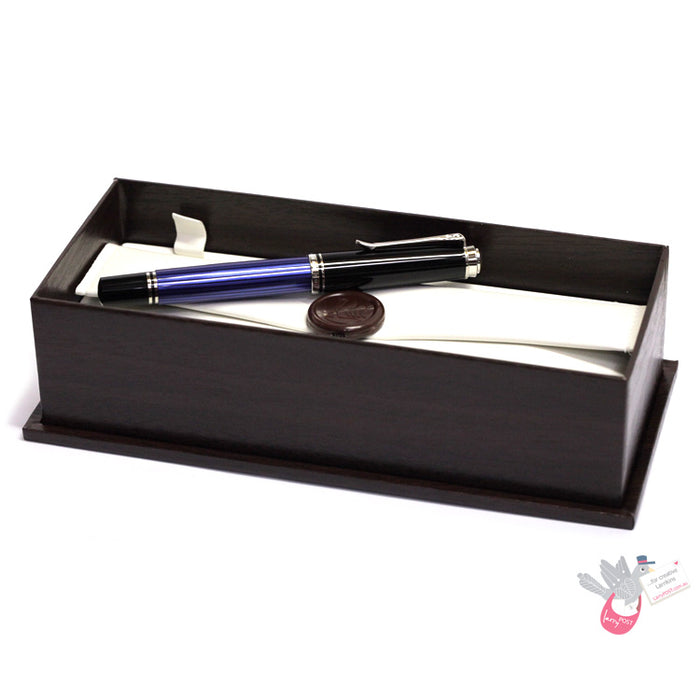 PELIKAN Souveran M405 Fountain Pen - Black/Blue/Palladium Trim - Medium