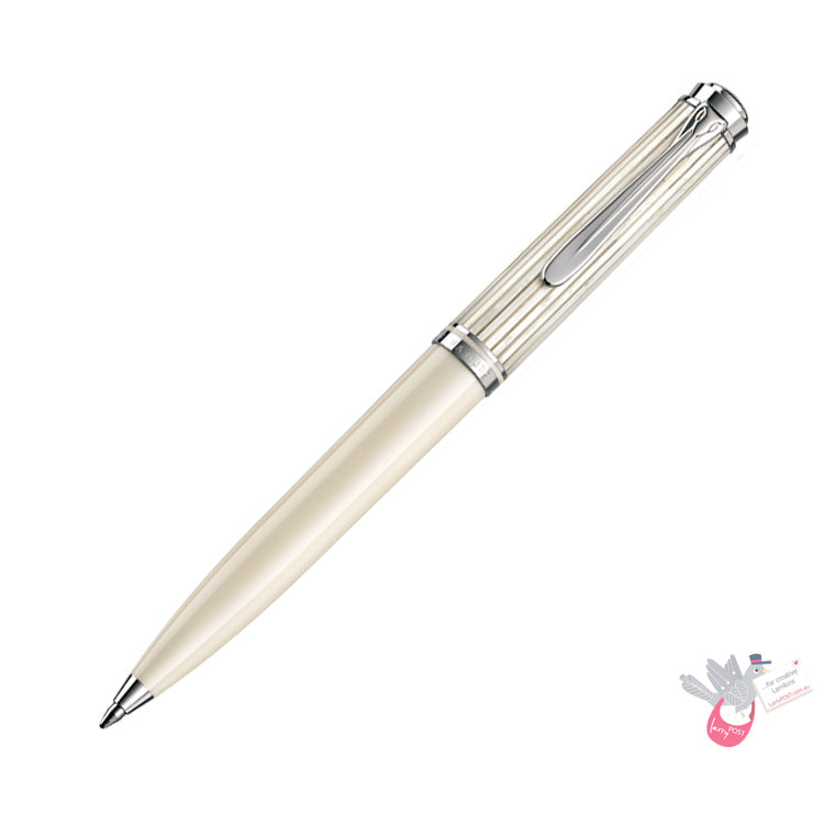 PELIKAN Souver’‘_n K605 Ball Pen - White Transparent (Limited Edition) (includes personalised Notebook)