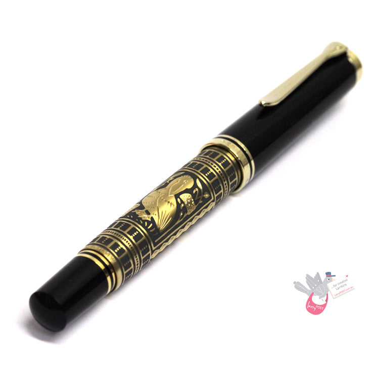 PELIKAN Toledo M900 (18K nib, 925 Silver Sleeve) Fountain Pen - Black