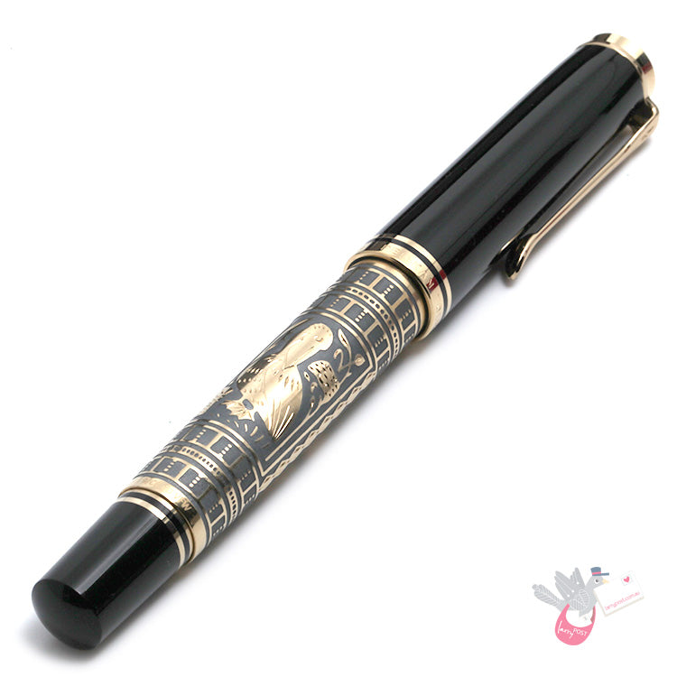 PELIKAN Toledo M900 (18K nib, 925 Silver Sleeve) Fountain Pen - Black