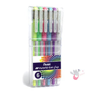 PENTEL Gel Pen Hybrid Gel 0.8mm Wallet x 6 G