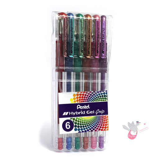 PENTEL Gel Pen Hybrid Gel 0.8mm Wallet x 6 