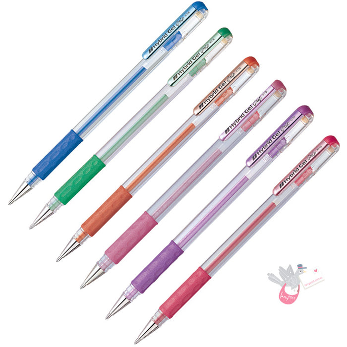 PENTEL Gel Pen Hybrid Gel 0.8mm Wallet x 6