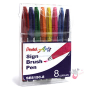 PENTEL Brush Sign Pen - Wallet x 8