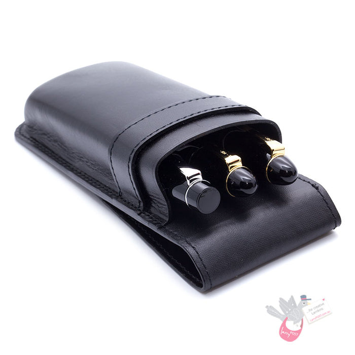PILOT Pensemble Leather Pen Pouch - Triple - Black