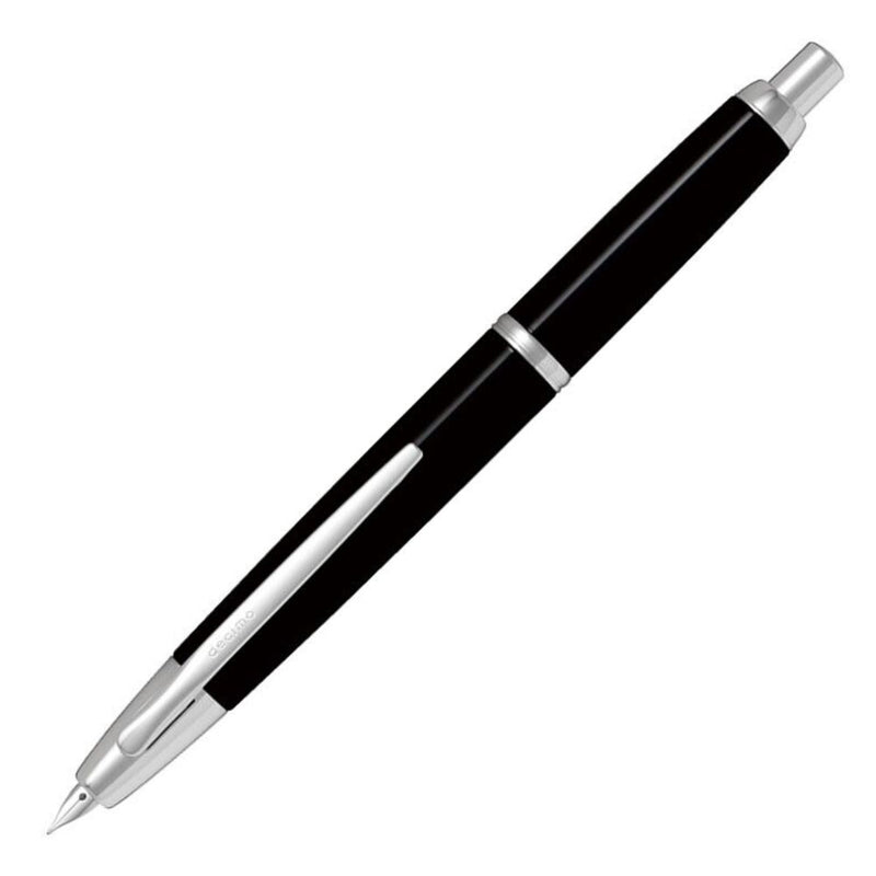 PILOT Capless Decimo Fountain Pen (18ct Gold Nib & Converter-40) - Black - Medium Nib