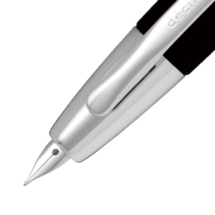 PILOT Capless Decimo Fountain Pen (18ct Gold Nib & Converter-40) - Black - Medium Nib