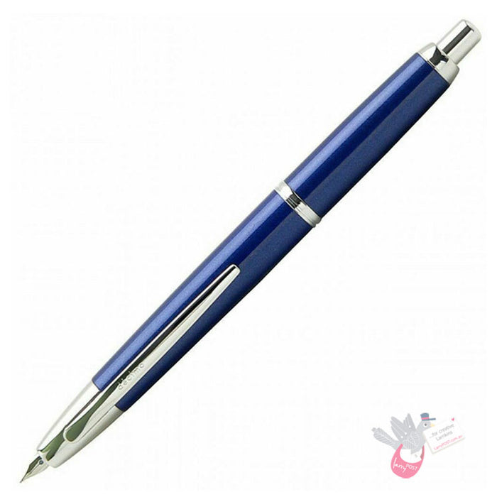PILOT Capless Decimo Fountain Pen (18ct Gold Nib & Converter-40) - Dark Blue - Medium Nib