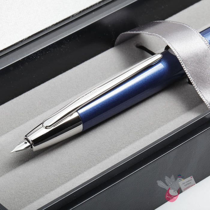 PILOT Capless Decimo Fountain Pen (18ct Gold Nib & Converter-40) - Dark Blue - Extra Fine Nib