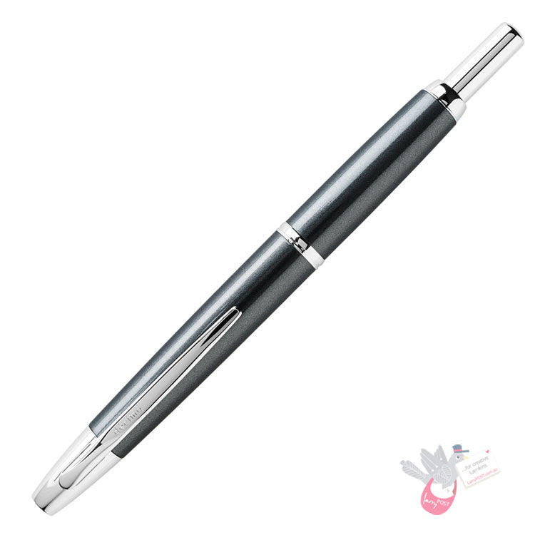 PILOT Capless Decimo Fountain Pen (18ct Gold Nib & Converter-40) - Grey - Medium Nib