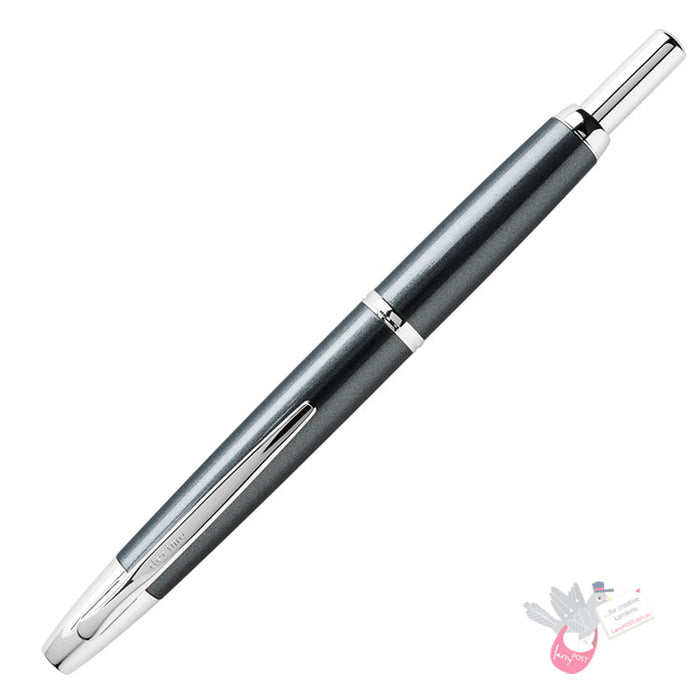 PILOT Capless Decimo Fountain Pen (18ct Gold Nib & Converter-40) - Grey - Medium Nib