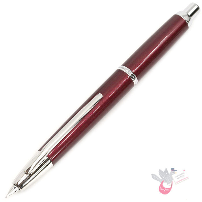 PILOT Capless Decimo Fountain Pen (18ct Gold Nib & Converter-40) - Red - Medium Nib