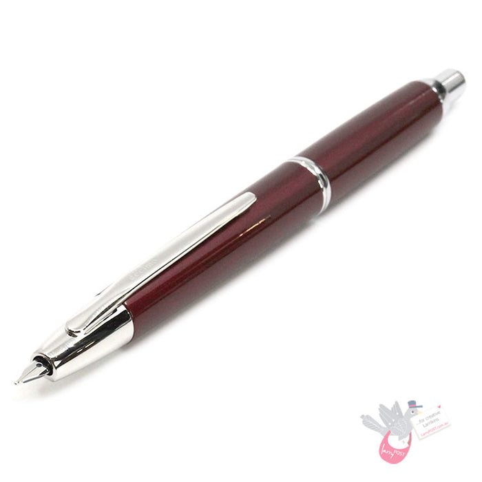 PILOT Capless Decimo Fountain Pen (18ct Gold Nib & Converter-40) - Red - Medium Nib