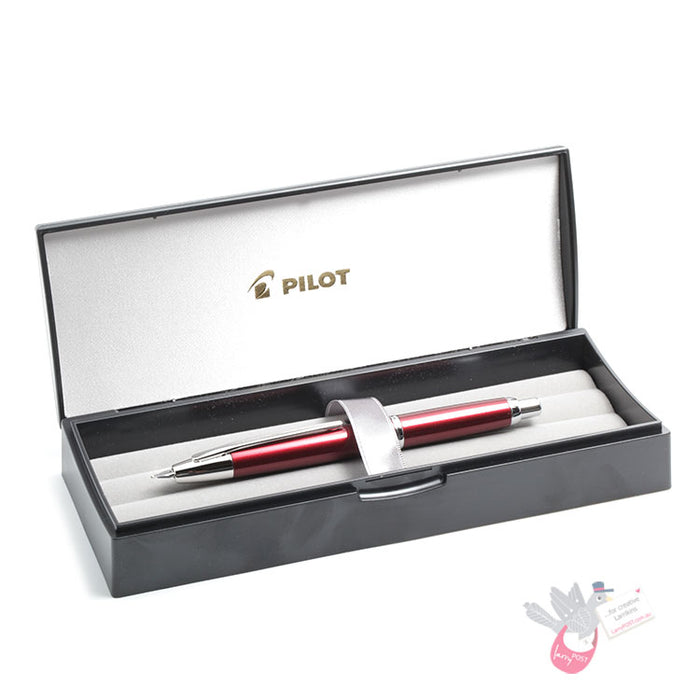 PILOT Capless Decimo Fountain Pen (18ct Gold Nib & Converter-40) - Red - Broad Nib