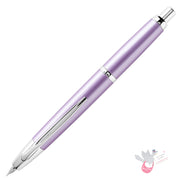 PILOT Capless Decimo Fountain Pen (18ct Gold Nib & Converter) - Violet - Medium Nib