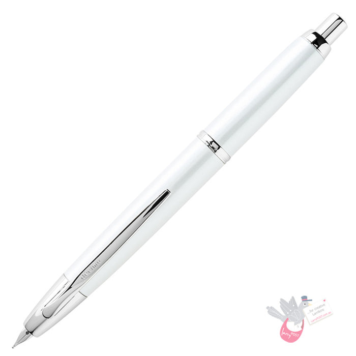 PILOT Capless Decimo Fountain Pen (18ct Gold Nib & Converter) - Pearl White - Medium Nib