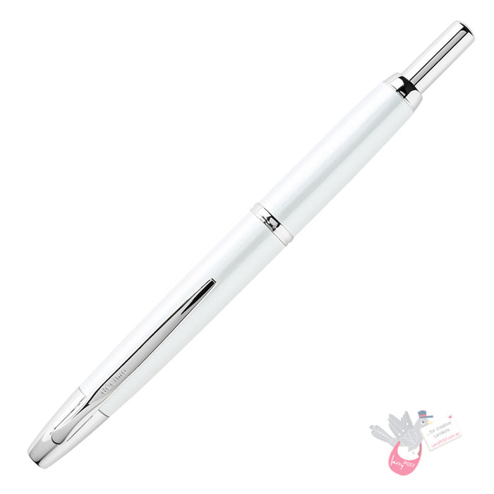 PILOT Capless Decimo Fountain Pen (18ct Gold Nib & Converter-40) - Pearl White - Medium Nib