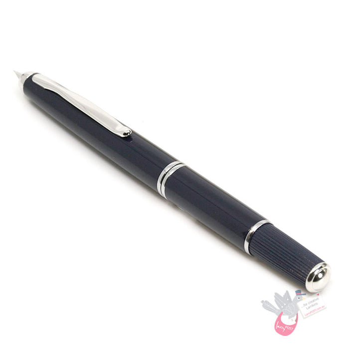 PILOT Capless FERMO (Vanishing Point) Fountain Pen (18ct Nib & Converter-40) - Dark Blue - Fine Nib