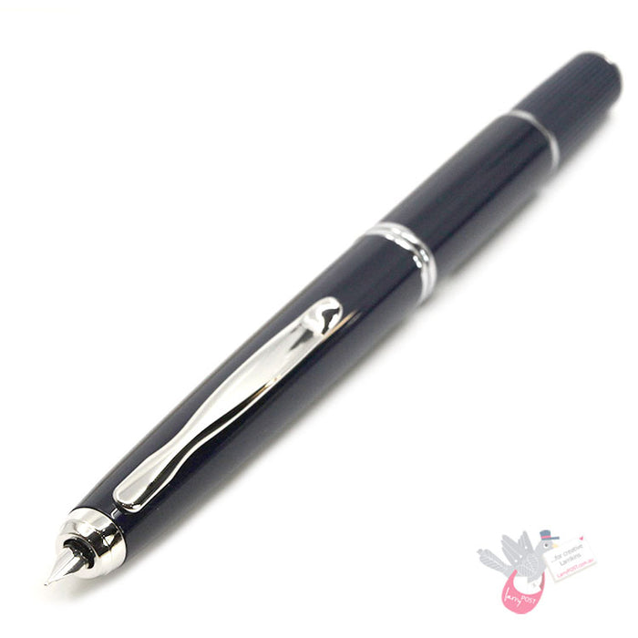 PILOT Capless FERMO (Vanishing Point) Fountain Pen (18ct Nib & Converter-40) - Dark Blue - Fine Nib