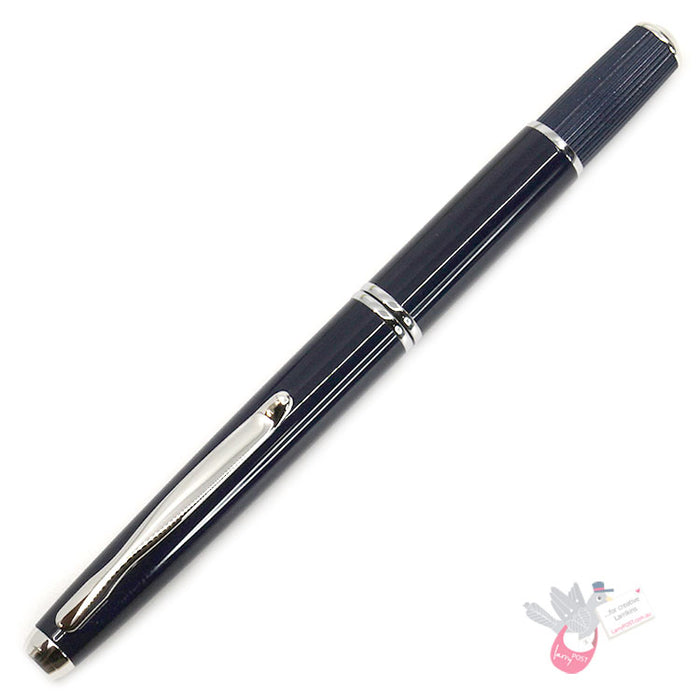 PILOT Capless FERMO (Vanishing Point) Fountain Pen (18ct Nib & Converter-40) - Dark Blue - Broad Nib