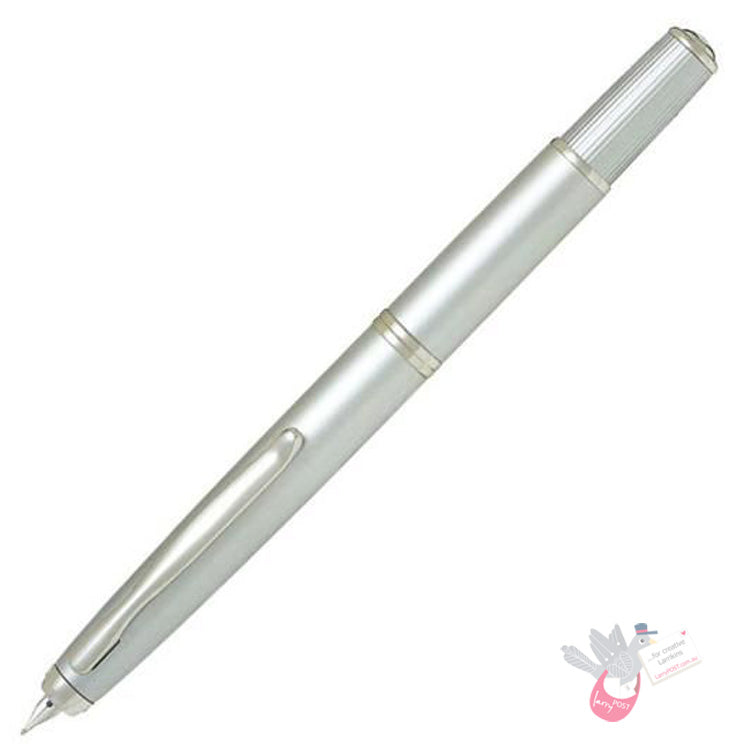 PILOT Capless FERMO (Vanishing Point) Fountain Pen (18ct Nib & Converter) - Matte Silver - Fine Nib