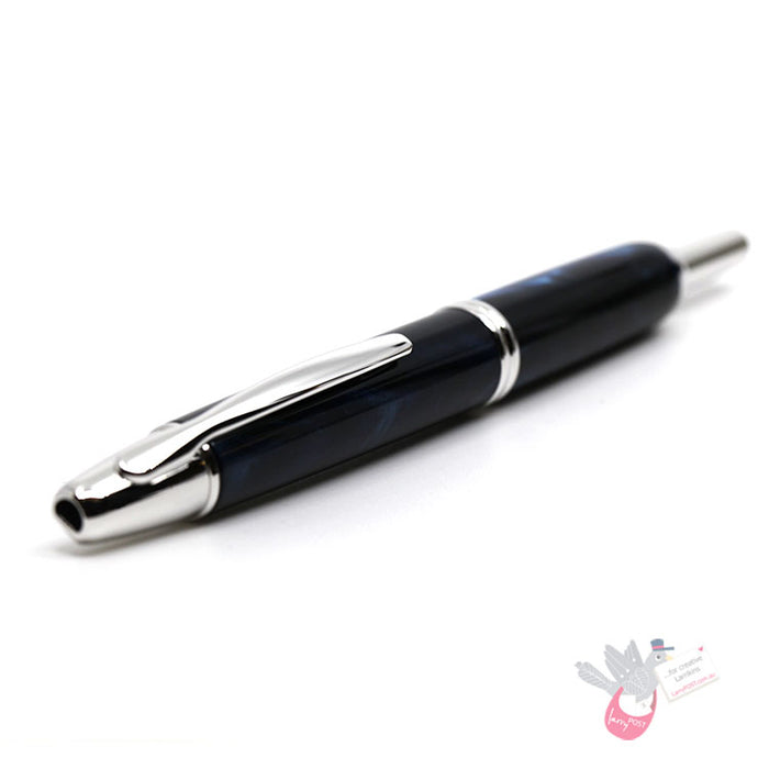 PILOT Capless SE (Vanishing Point) Fountain Pen (18ct Gold Nib & Converter) - Blue Marble Resin - Fine Nib