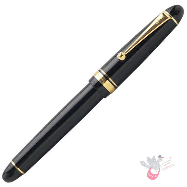 PILOT Custom 742 Fountain Pen (14ct Gold Nib, Con-70) - Black - Med Nib