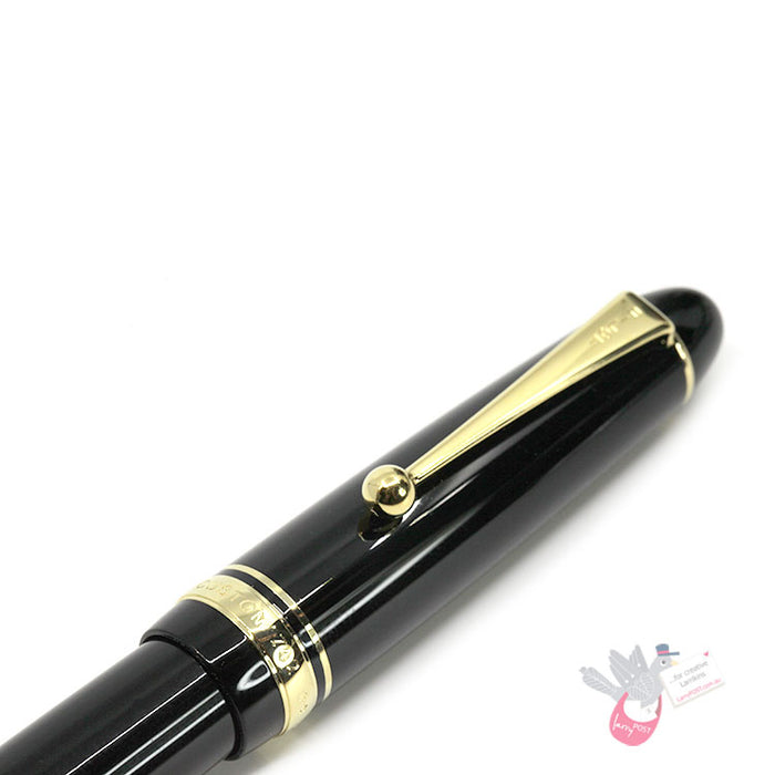 PILOT Custom 742 Fountain Pen (14ct Gold Nib, Con-70) - Black - Med Nib