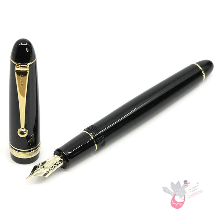 PILOT Custom 742 Fountain Pen (14ct Gold Nib, Con-70) - Black - Med Nib