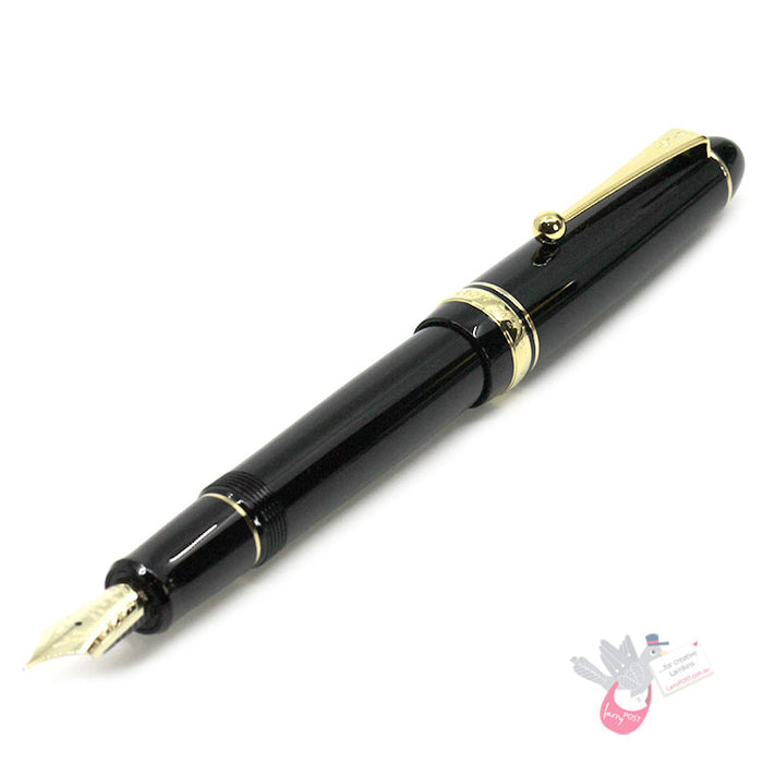 PILOT Custom 742 Fountain Pen (14ct Gold Nib, Con-70) - Black - Med Nib