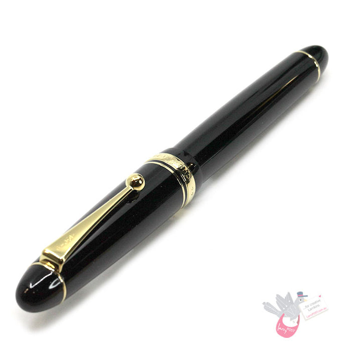 PILOT Custom 742 Fountain Pen (14ct Gold Nib, Con-70) - Black - Med Nib