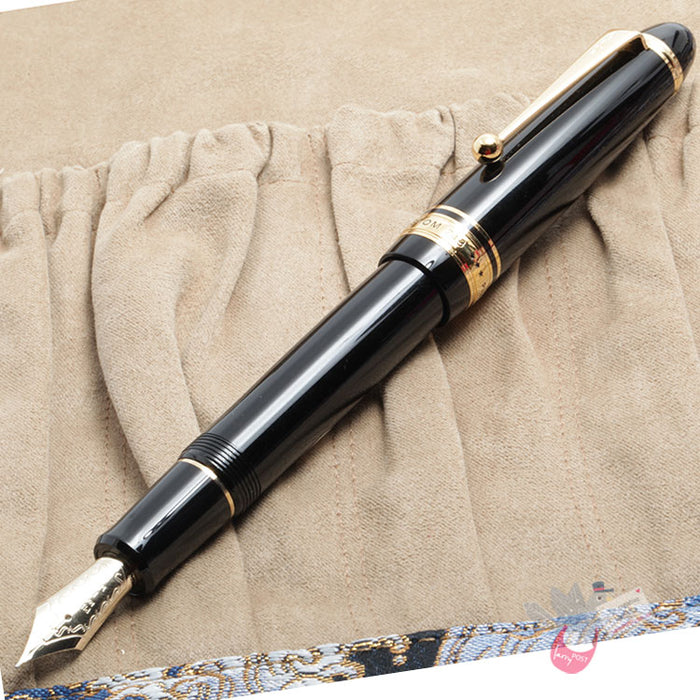 PILOT Custom 743 Fountain Pen (14ct Gold Nib, Con-70) - Black - Soft Fine Medium Nib