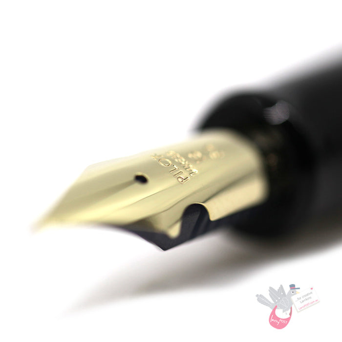 PILOT Custom 743 Fountain Pen (14ct Gold Nib, Con-70) - Black - FA (Modern Flex) Nib