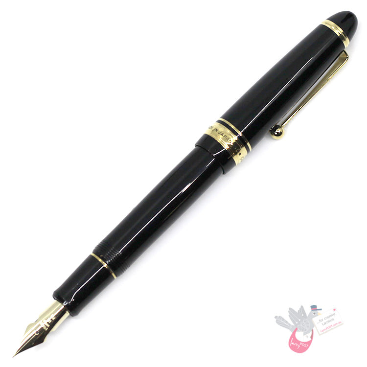 PILOT Custom 743 Fountain Pen (14ct Gold Nib #15, Con-70) - Black - FA (Modern Flex) Nib