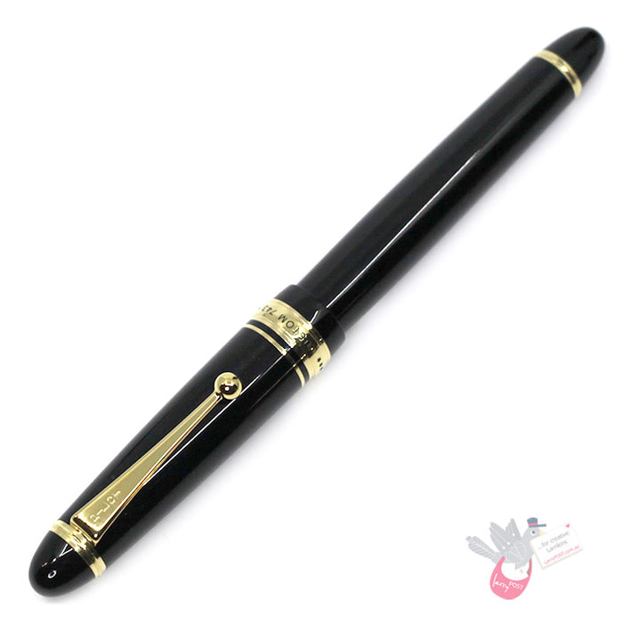 PILOT Custom 743 Fountain Pen (14ct Gold Nib, Con-70) - Black - Broad Nib