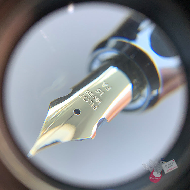 PILOT Custom 742 Fountain Pen (14ct Gold Nib #10, Con-70) - Black - FA (Modern Flex) Nib
