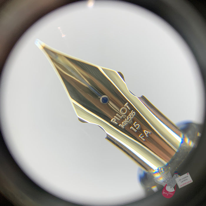 PILOT Custom 742 Fountain Pen (14ct Gold Nib, Con-70) - Black - FA (Modern Flex) Nib