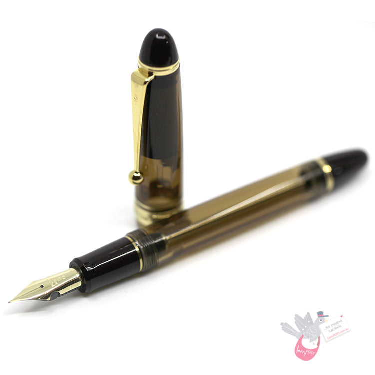 PILOT Custom 823 Fountain Pen (14ct Gold Nib, plunger vacuum) - Brown - FA Nib